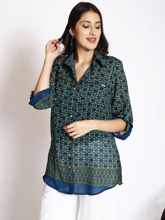 floral opaque printed casual shirt