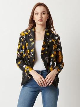 floral open-front jacket