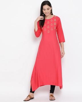 floral pattern a-line kurta