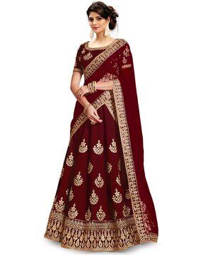 floral pattern a-line lehenga choli set