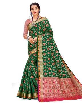 floral pattern banarasi saree