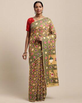 floral pattern banarasi saree