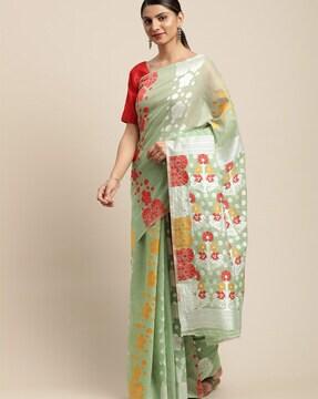 floral pattern banarasi saree