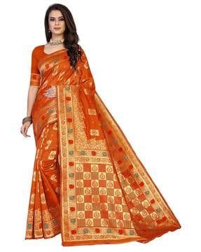 floral pattern banarasi silk saree