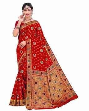 floral pattern banarasi silk saree