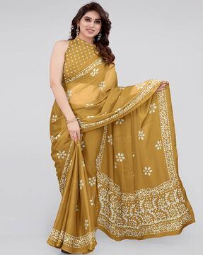 floral pattern chiffon saree