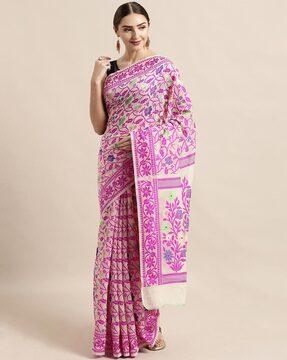 floral pattern cotton saree