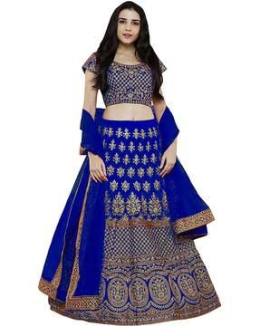 floral pattern fish cut lehenga choli set