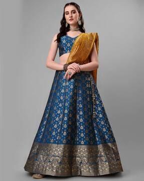 floral pattern flared lehenga choli set