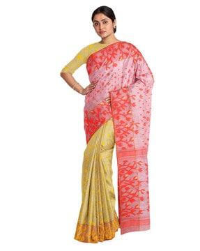 floral pattern half & half saree