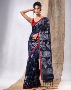 floral pattern handwoven saree