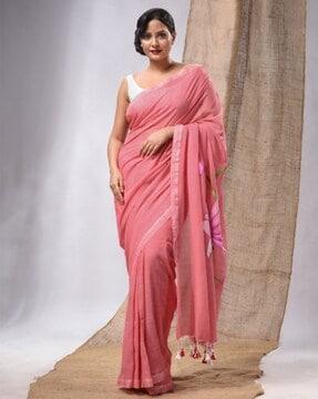 floral pattern handwoven saree