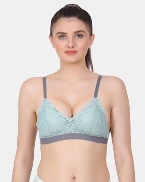 floral pattern lightly-padded bra