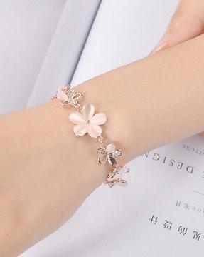 floral pattern link bracelet