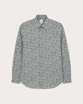 floral pattern long-sleeve shirt