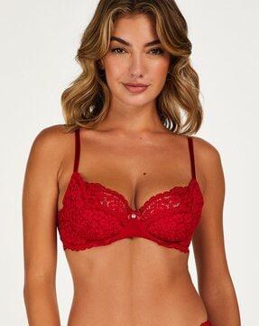 floral pattern non padded underwired bra