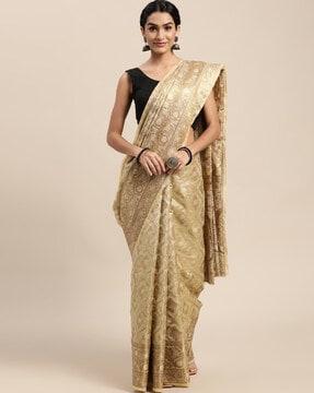 floral pattern organza saree