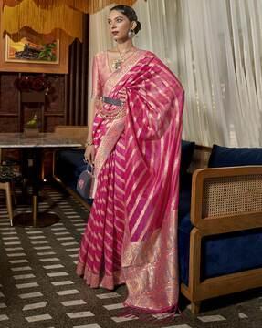 floral pattern organza saree