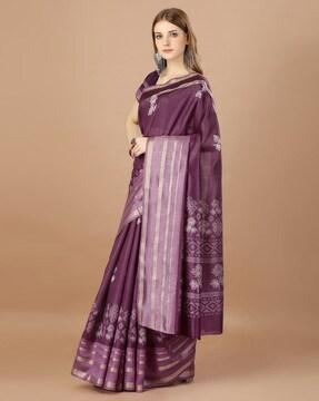 floral pattern saree with tapering border
