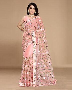 floral pattern saree