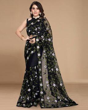 floral pattern saree