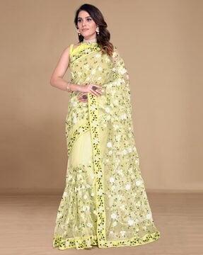 floral pattern saree