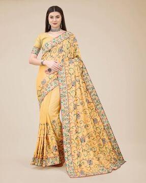 floral pattern saree