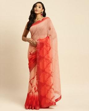 floral pattern saree