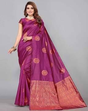 floral pattern silk saree