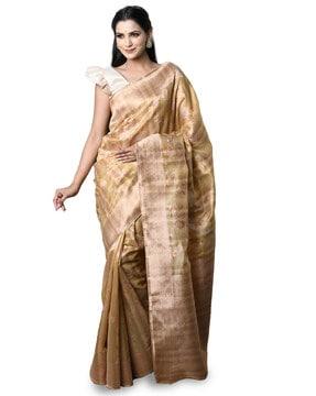 floral pattern silk saree