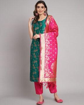 floral pattern straight kurta set