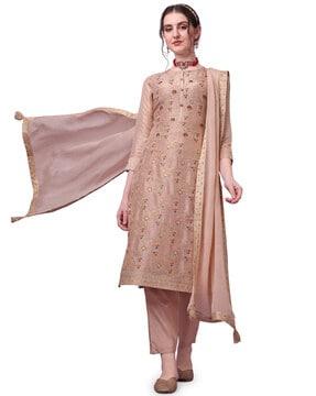 floral pattern straight kurta set