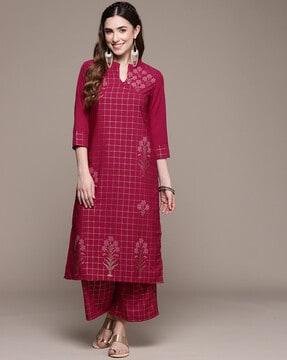 floral pattern straight kurta