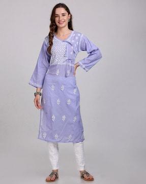 floral pattern straight kurta