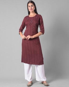 floral pattern straight kurta