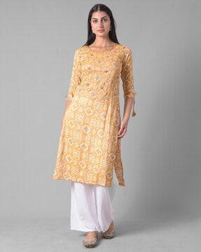 floral pattern straight kurta