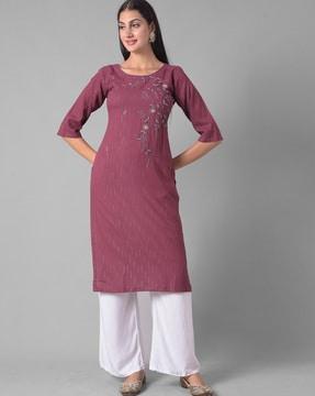 floral pattern straight kurta