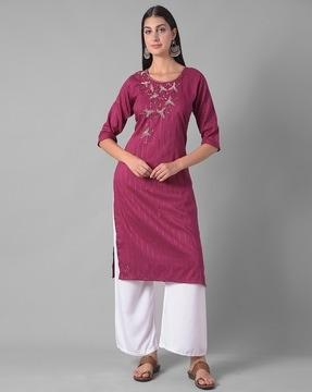 floral pattern straight kurta