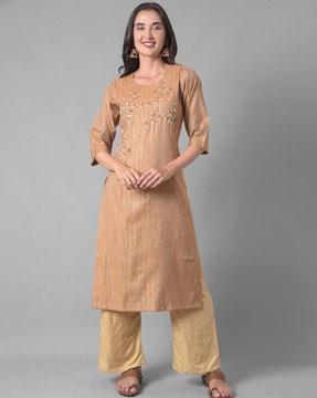 floral pattern straight kurta