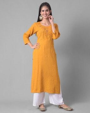 floral pattern straight kurta