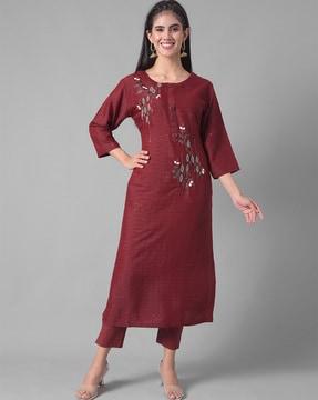 floral pattern straight kurta