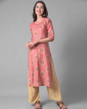 floral pattern straight kurta