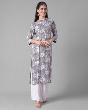 floral pattern straight kurta