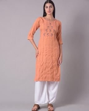 floral pattern straight kurta