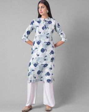 floral pattern straight kurta