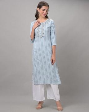 floral pattern straight kurta