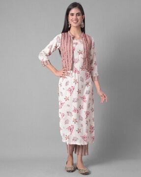 floral pattern straight kurta