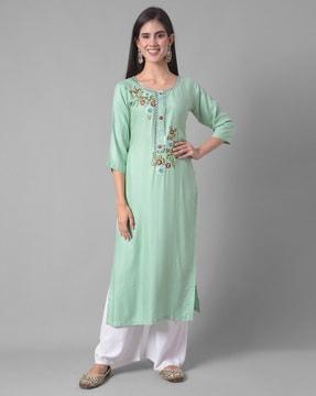 floral pattern straight kurta