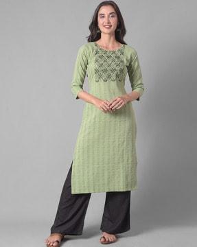 floral pattern straight kurta