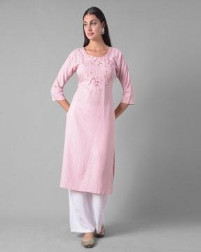 floral pattern straight kurta